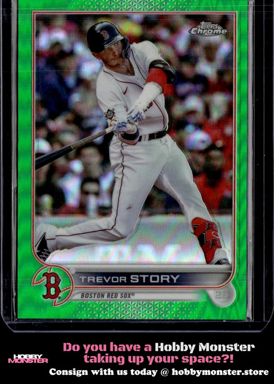 2022 Topps Chrome Update Trevor Story Green Refractor #/75 Boston Red Sox