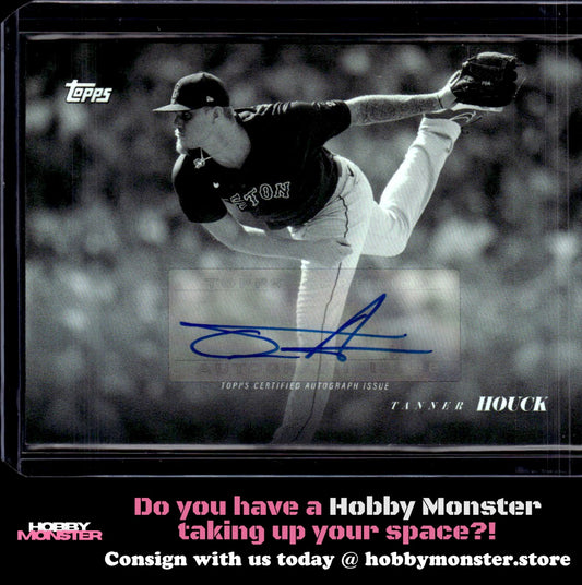 2022 Topps Black & White Tanner Houck Rainbow Foil Auto #/5 Red Sox