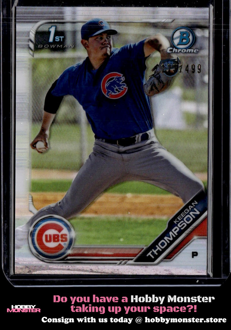 2019 Bowman Keegan Thompson Chrome Prospects Refractor #/499 Chicago Cubs 002