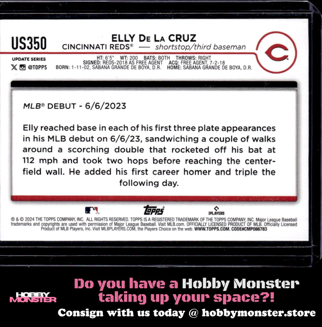 2024 Topps Update Elly De La Cruz Holiday Cincinnati Reds 002