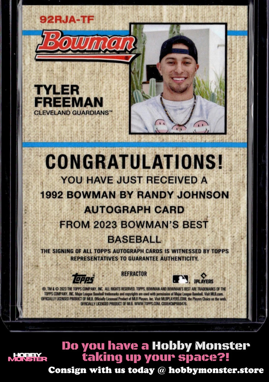 2023 Bowman's Best Tyler Freeman 1992 Randy Johnson Auto #/250 Guardians
