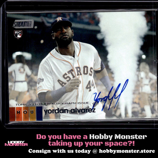 2020 Stadium Club Yordan Alvarez Autographs Auto Houston Astros