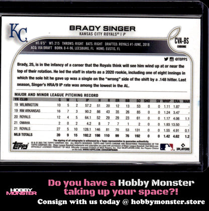 2022 Topps Chrome Brady Singer Auto Kansas City Royals