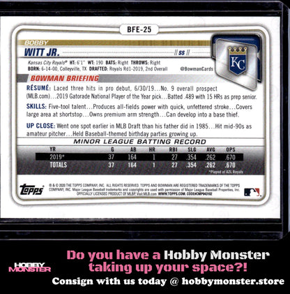 2020 Bowman 1st Edition Bobby Witt Jr. Kansas City Royals 002