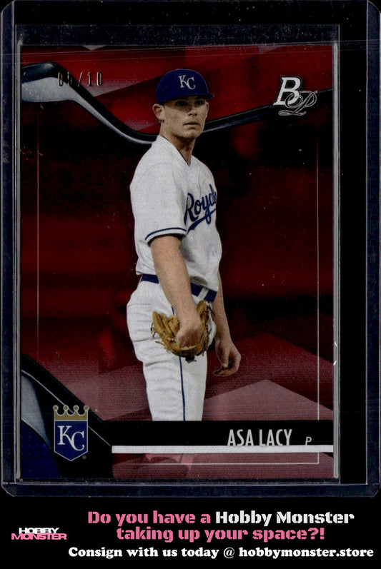 2021 Bowman Platinum Asa Lacy Top Prospects Red #/10 Kansas City Royals 002