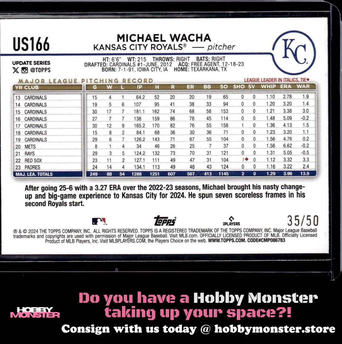 2024 Topps Update Joe Ross Holiday Mummies #/50 Milwaukee Brewers 002