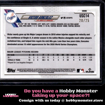 2021 Topps Chrome Update Victor Gonzalez Red Rookie #/25 Dodgers
