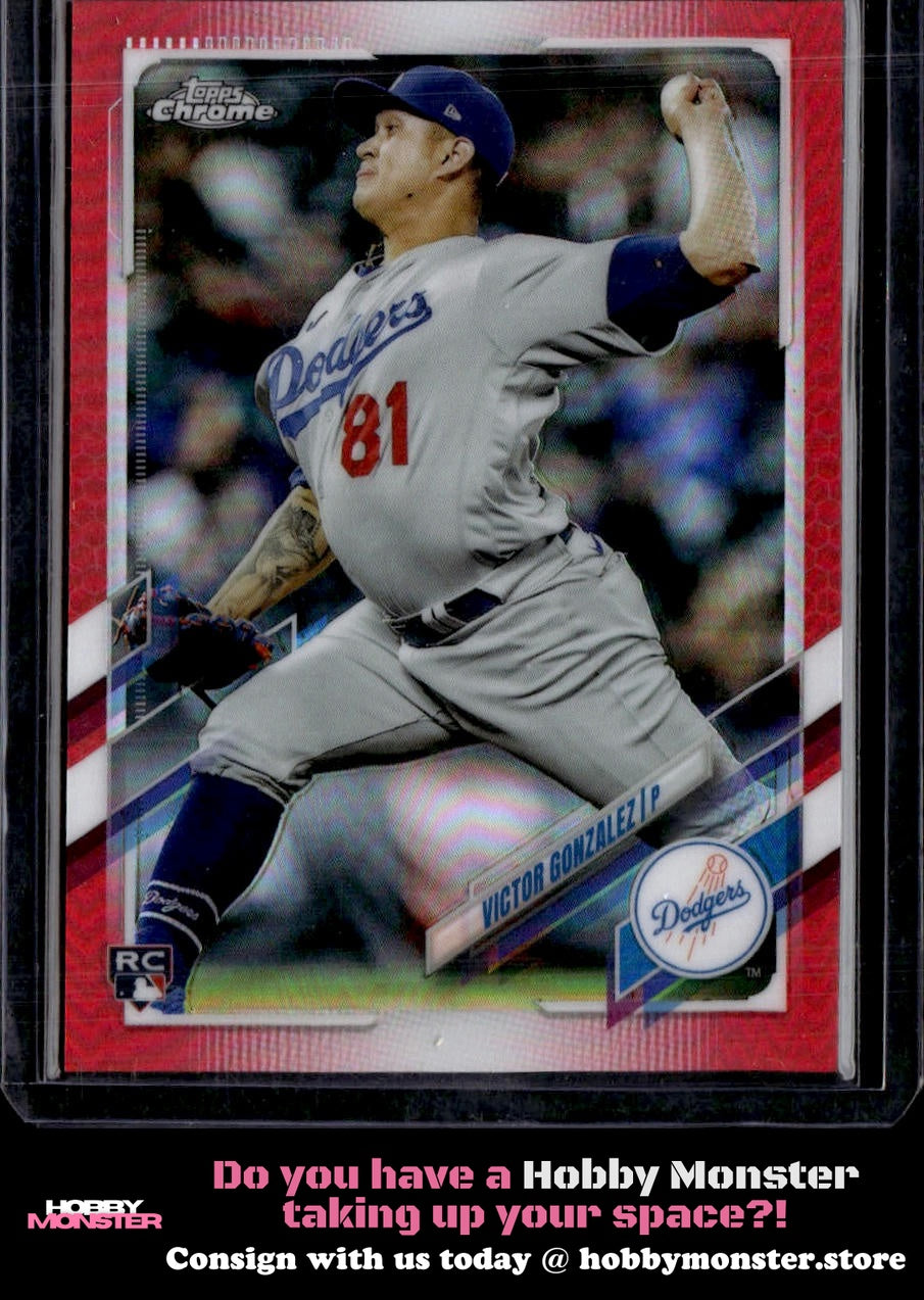 2021 Topps Chrome Update Victor Gonzalez Red Rookie #/25 Dodgers