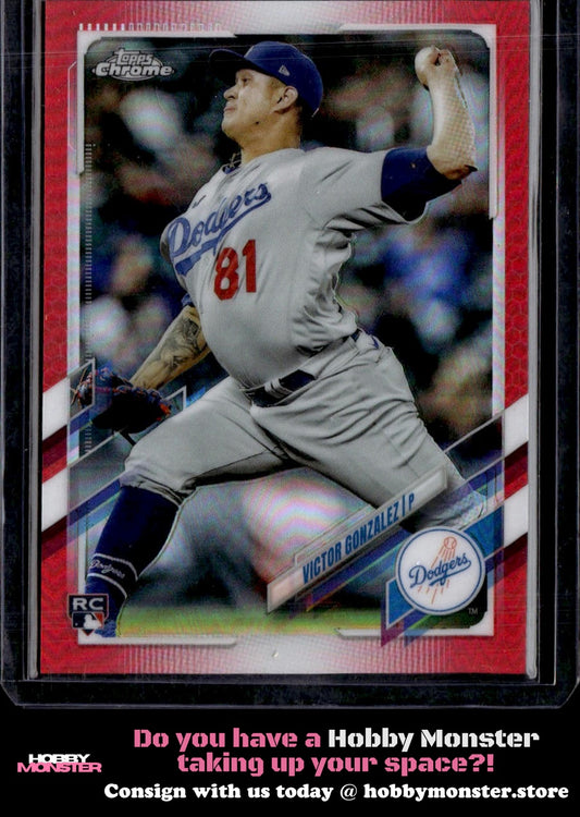 2021 Topps Chrome Update Victor Gonzalez Red Rookie #/25 Dodgers