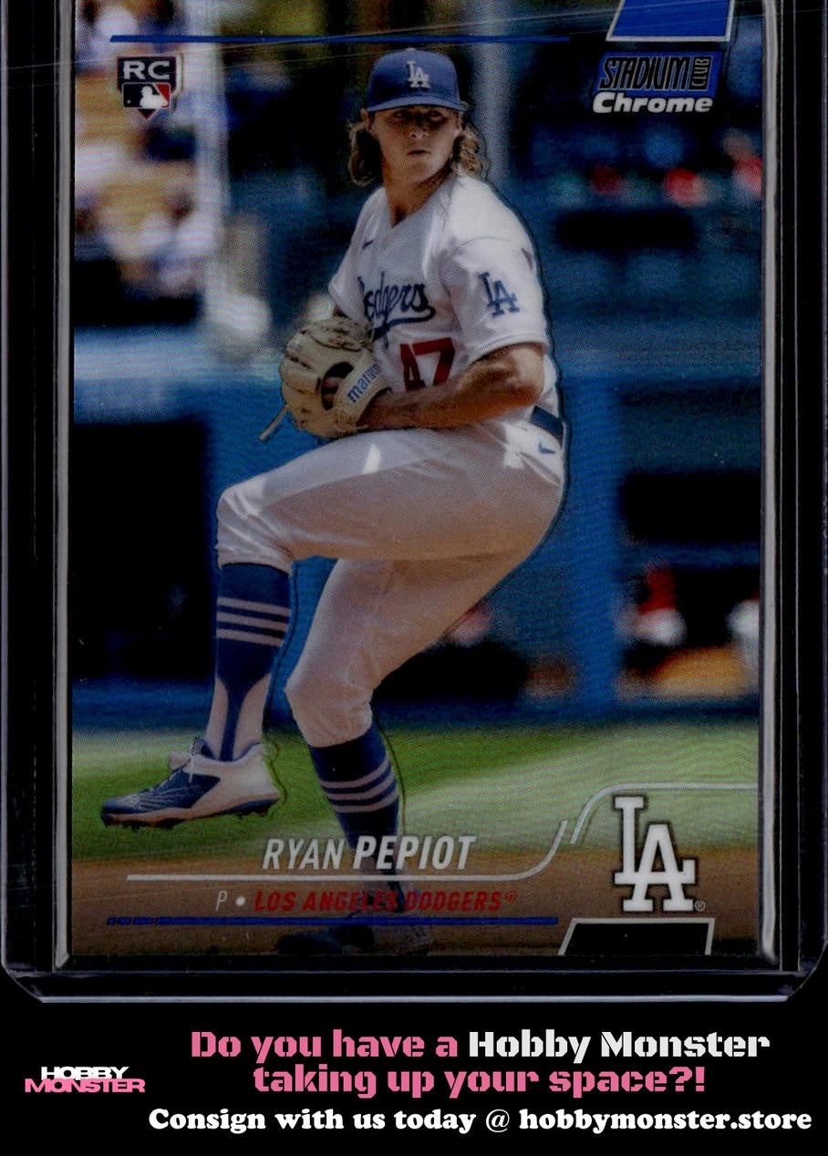 2022 Stadium Club Chrome Ryan Pepiot Blue Rookie #/199 Dodgers