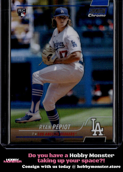 2022 Stadium Club Chrome Ryan Pepiot Blue Rookie #/199 Dodgers