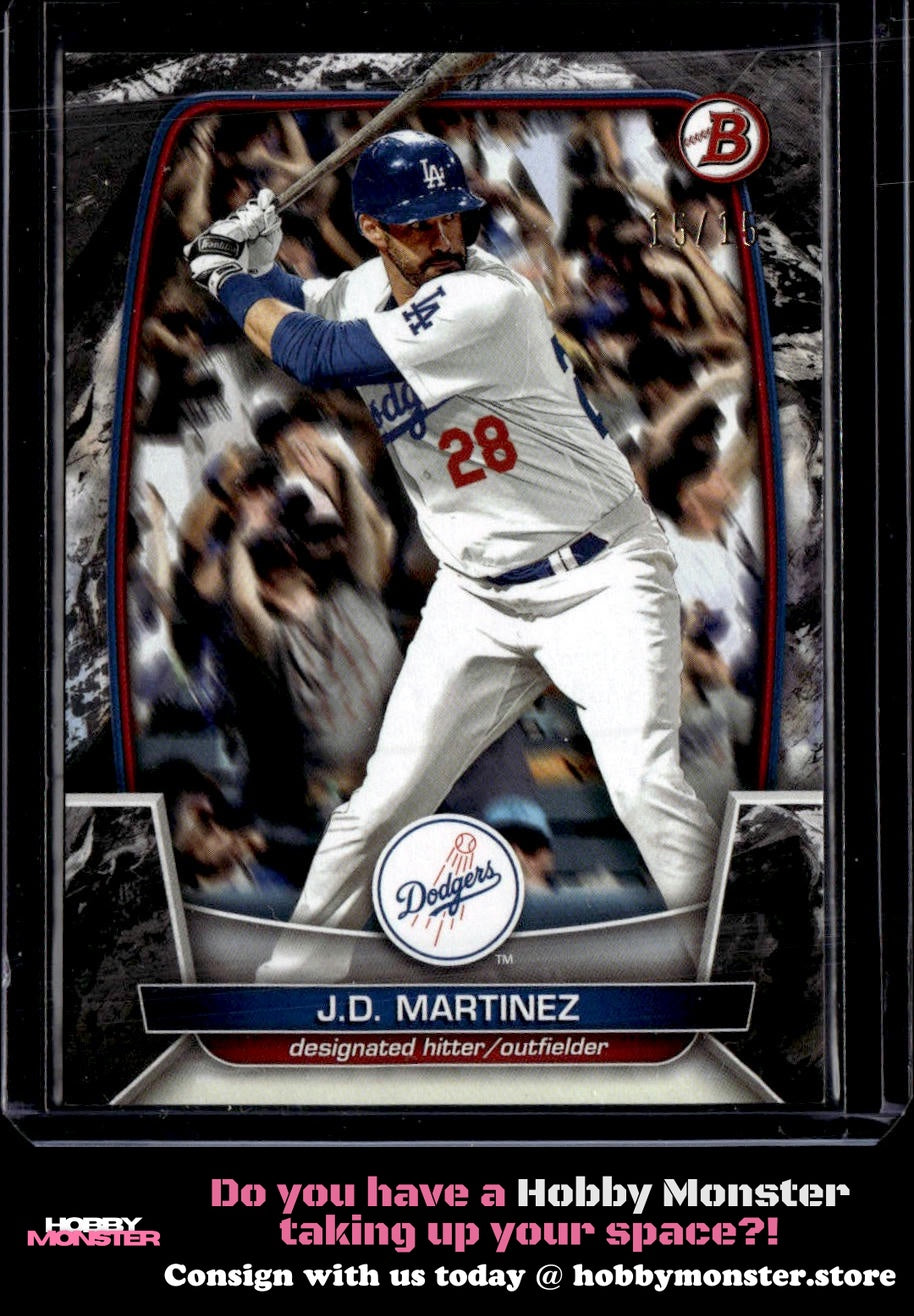 2023 Bowman J.D. Martinez Black Pattern #/15 Los Angeles Dodgers 002
