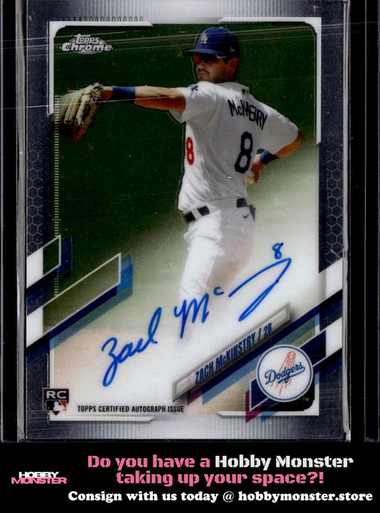 2021 Topps Chrome Zach McKinstry Rookie Autographs Auto Los Angeles Dodgers