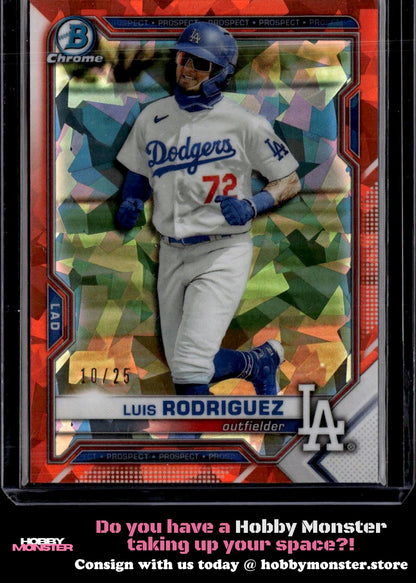 2021 Bowman Draft Sapphire Luis Rodriguez Orange #/25 Dodgers