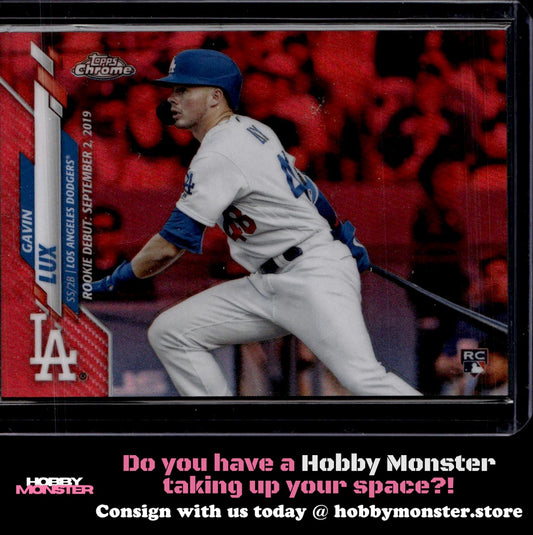 2020 Topps Chrome Update Gavin Lux Red #/25 Los Angeles Dodgers