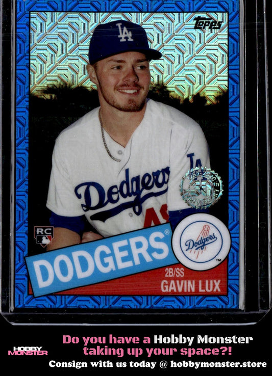 2020 Topps Gavin Lux 1985 Mojo Chrome Silver Pack Rookie Rc Blue #/150 Dodgers