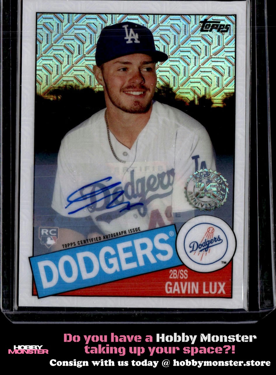 2020 Topps Gavin Lux 1985 Mojo Silver Pack Chrome Auto #/199 Los Angeles Dodgers