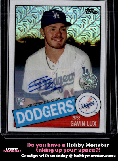 2020 Topps Gavin Lux 1985 Mojo Silver Pack Chrome Auto #/199 Los Angeles Dodgers
