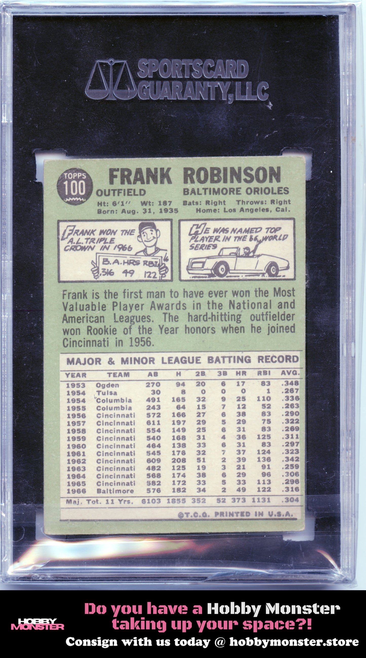1967 Topps Frank Robinson Baltimore Orioles SGC 4