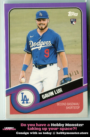 2020 Topps Brooklyn Collection Gavin Lux Purple Rookie #/15 Los Angeles Dodgers