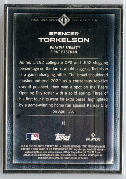 2022 Bowman Transcendent Spencer Torkelson SP Image Rookie RC #/50 Tigers
