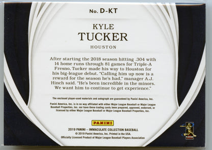 2019 Panini Immaculate Kyle Tucker Relic Auto RPA RC Rookie Auto #/99 Dodgers