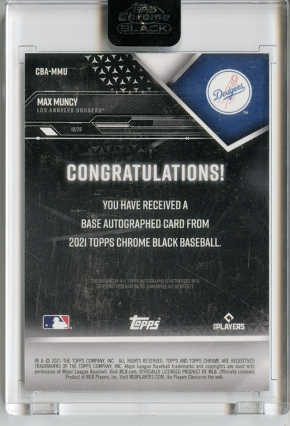 2021 Topps Chrome Black Max Muncy Autographs Auto Los Angeles Dodgers