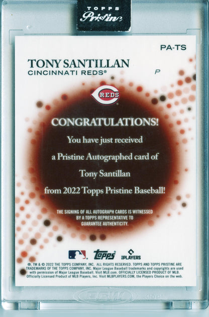 2022 Topps Pristine Tony Santillan Pristine Autographs Auto Cincinnati Reds