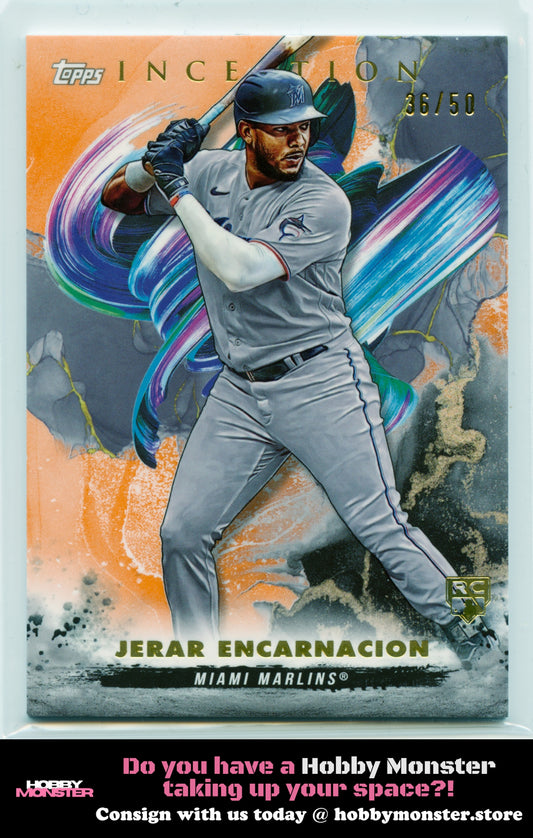 2023 Topps Inception Jerar Encarnacion Orange #/50 Miami Marlins