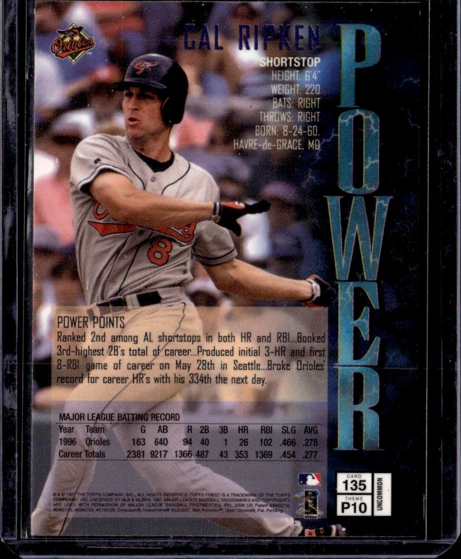 1997 Topps Finest Cal Ripken w/ Protective Film Baltimore Orioles