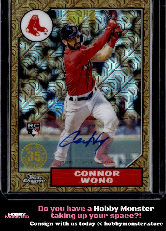 2022 Topps Connor Wong 1987 Chrome Auto Orange #/25 Boston Red Sox