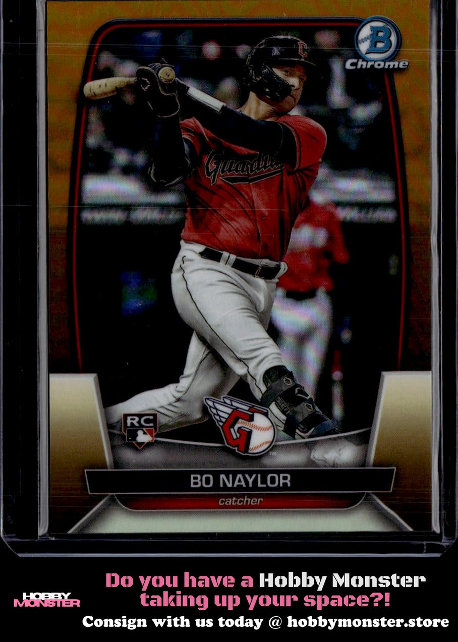 2023 Bowman Chrome Bo Naylor Gold Refractor Rookie #/50 Cleveland Guardians 00H