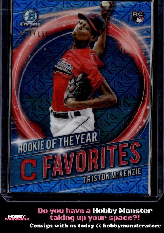 2021 Bowman Triston McKenzie Chrome ROY Mojo Blue #/150 Indians