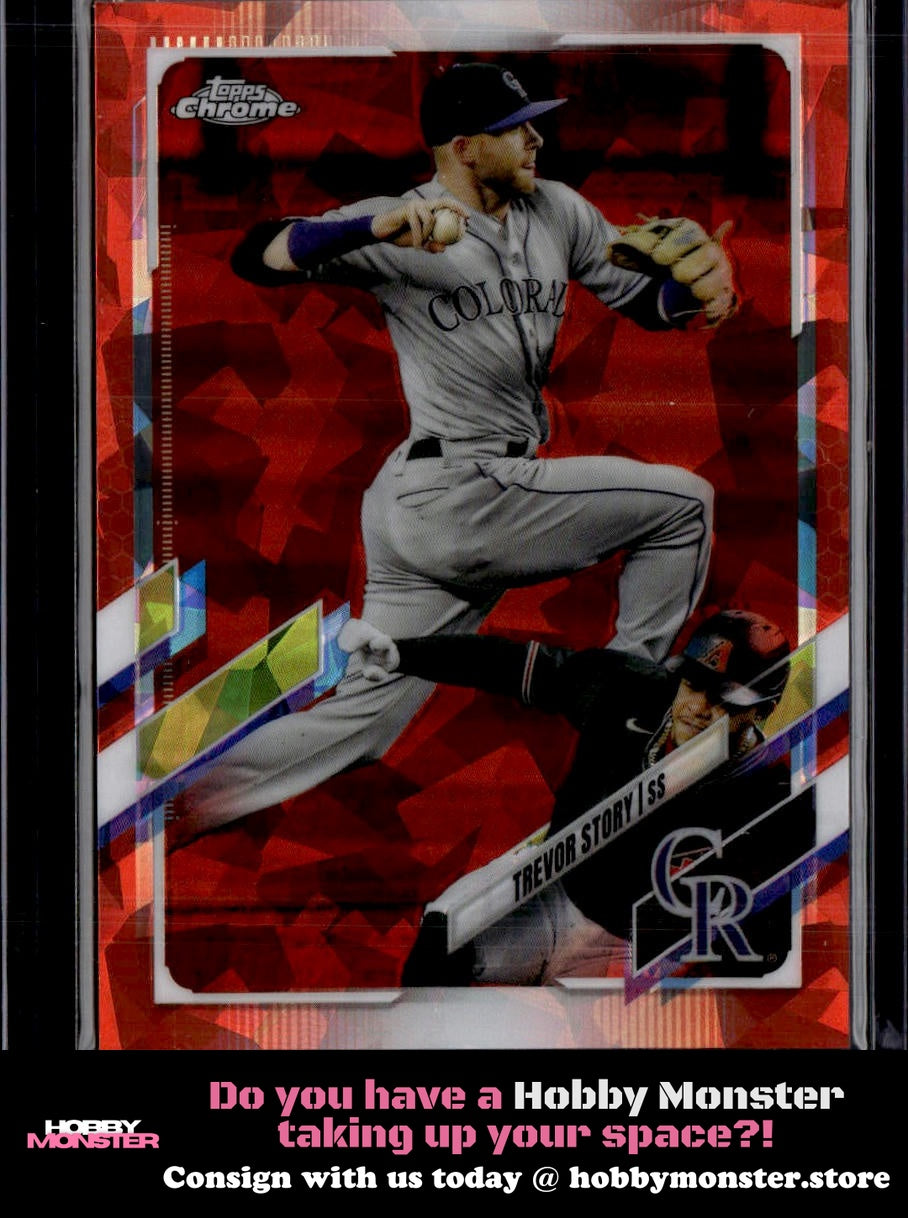 2021 Topps Chrome Sapphire Edition Trevor Story Orange #/25 Colorado Rockies