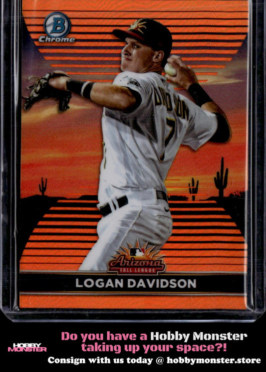 2022 Bowman Chrome Logan Davidson 2021 AFL Fall Stars Orange #/25 Athletics