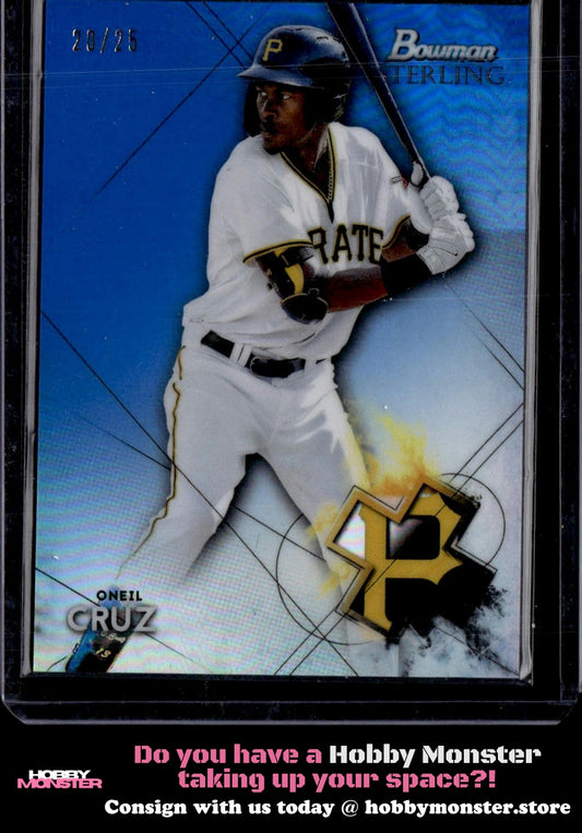 2021 Bowman Sterling Oneil Cruz Blue Refractor #/25 Pittsburgh Pirates