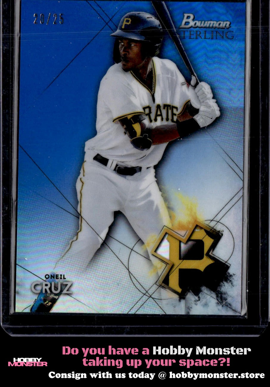 2021 Bowman Sterling Oneil Cruz Blue Refractor #/25 Pittsburgh Pirates 00H-r9tuw