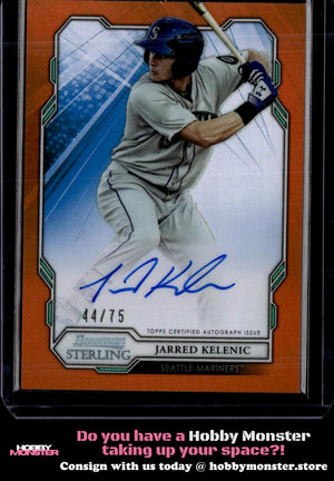 2019 Bowman Sterling Jarred Kelenic Orange Auto #/75 Seattle Mariners