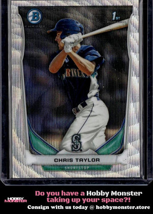 2014 Bowman Chris Taylor Chrome Prospects Silver Wave #/25 Mariners