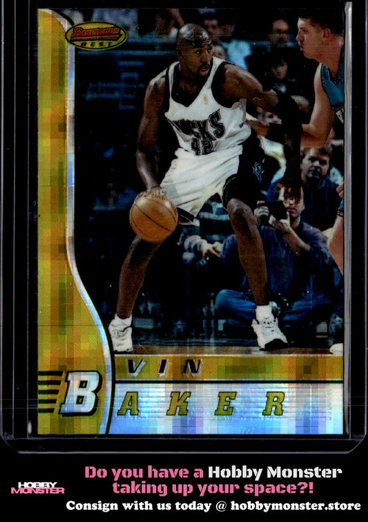 1996-97 Bowman's Best Vin Baker Atomic Refractors Milwaukee Bucks 00T