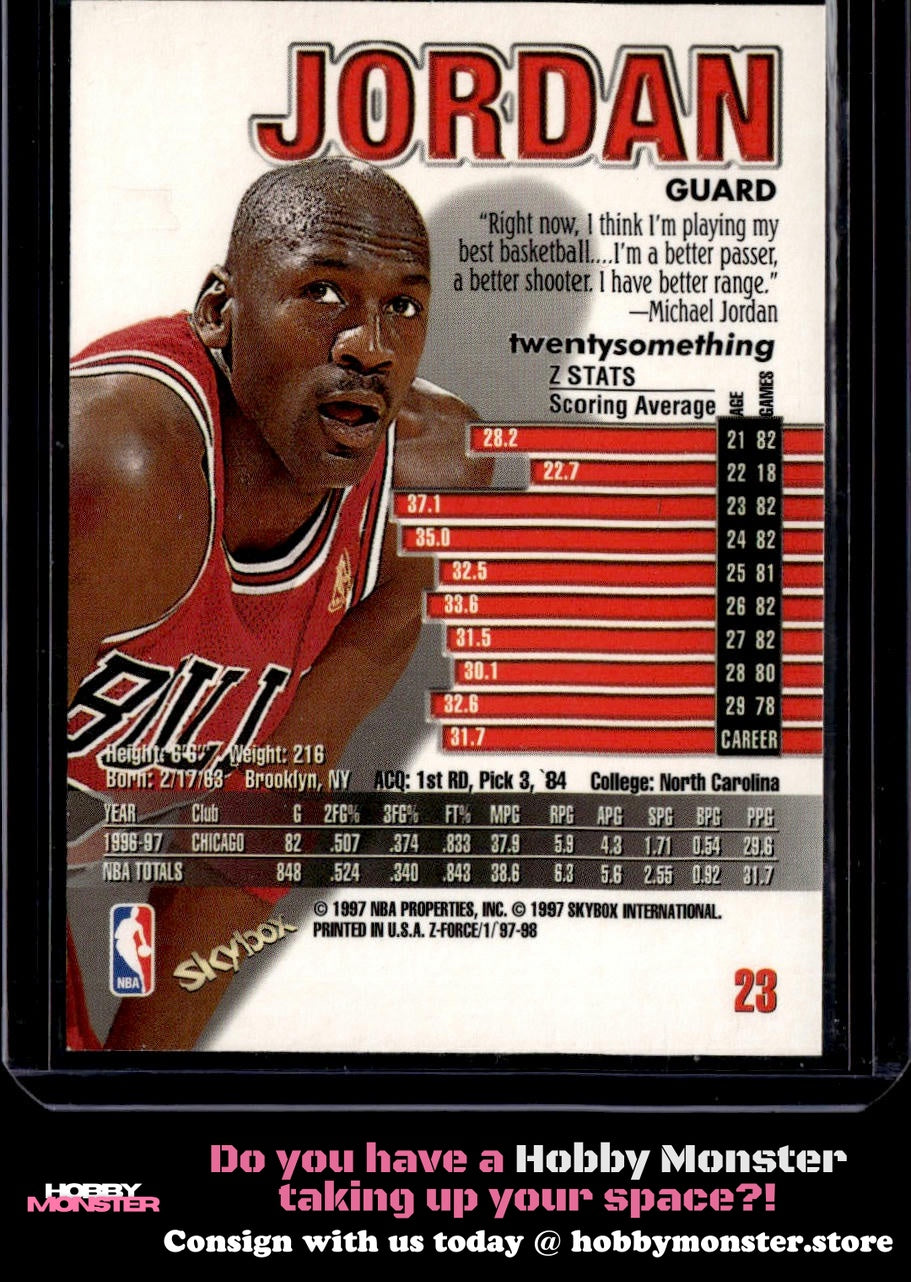 1997-98 SkyBox Z-Force Michael Jordan Chicago Bulls 00T
