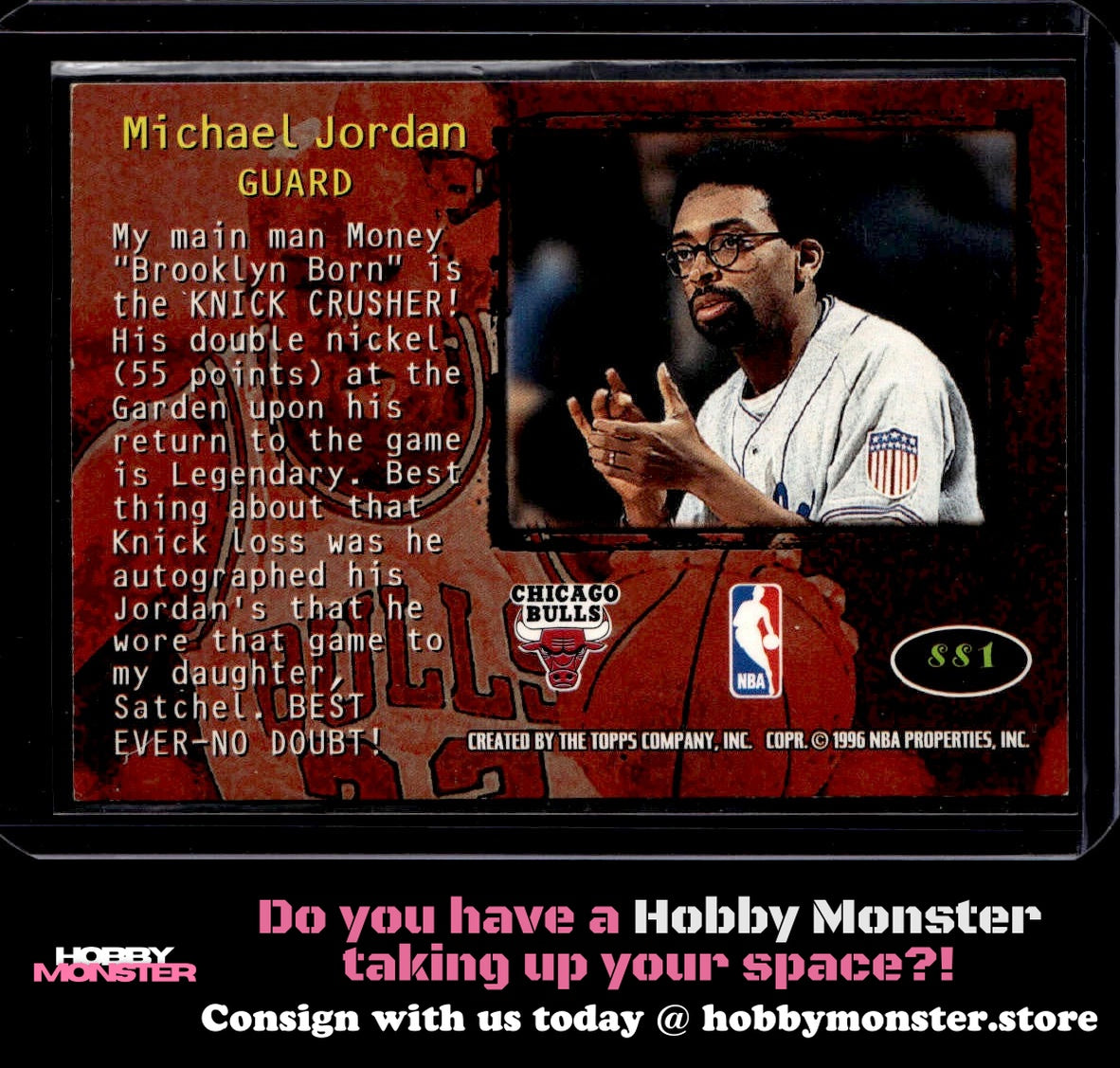 1995-96 Stadium Club Michael Jordan Spike Says Chicago Bulls 00T