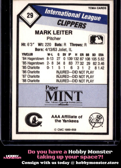 1989 CMC Columbus Clippers Mark Leiter Columbus Clippers 00T