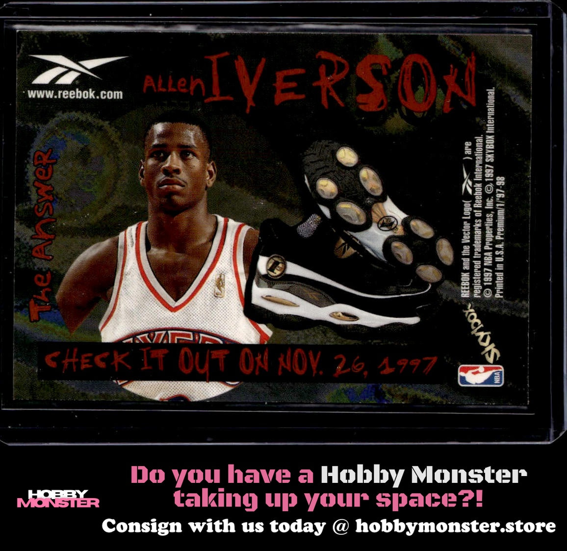 1997-98 SkyBox Premium Allen Iverson Reebok Philadelphia 76ers 00T