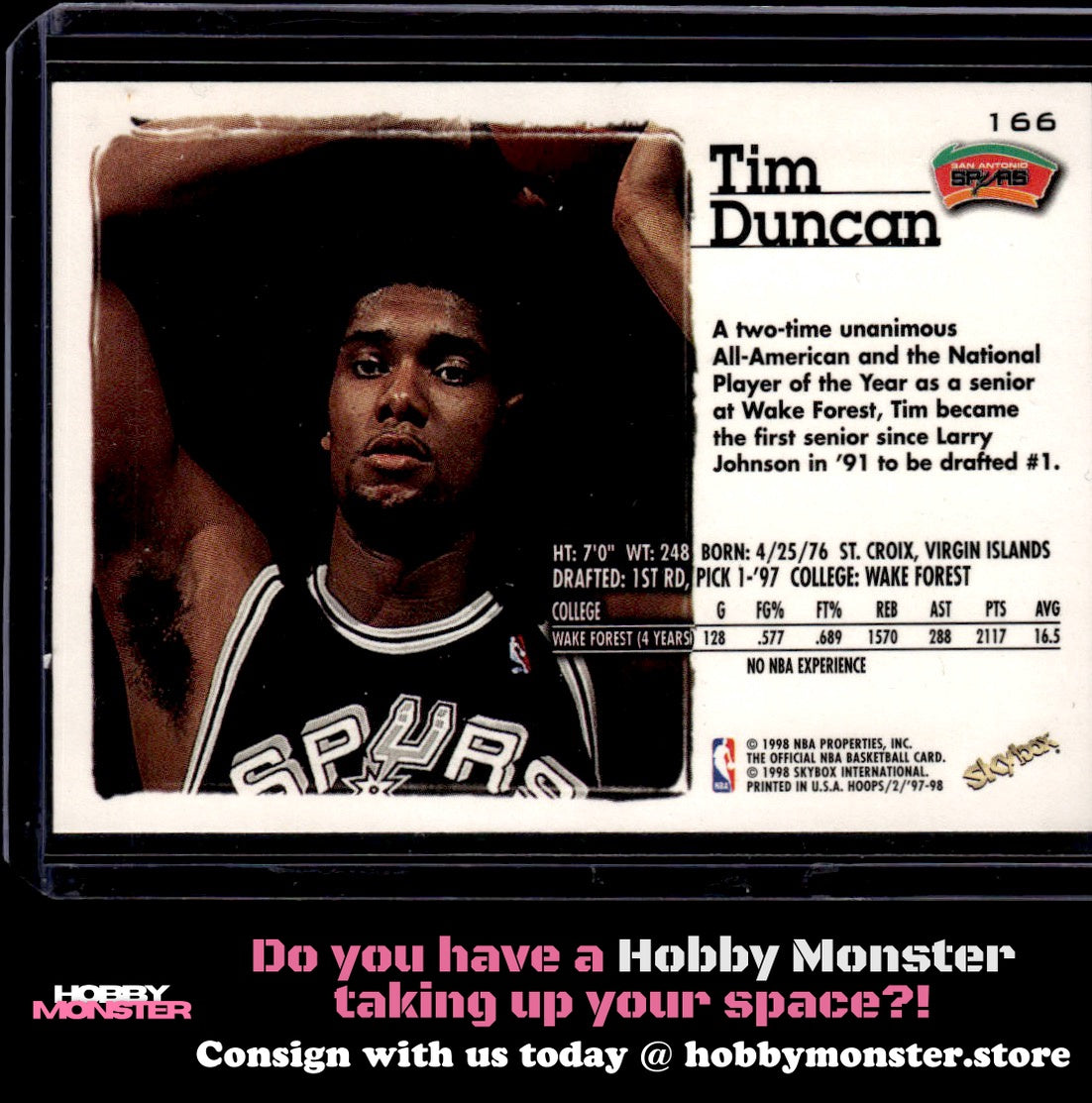 1997-98 Hoops Tim Duncan Rookie San Antonio Spurs 00T-s7zqu