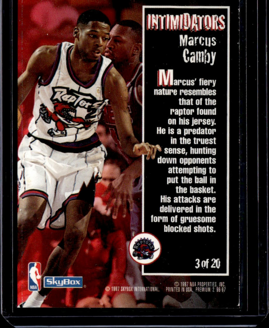 1996-97 SkyBox Premium Marcus Camby Intimidators Toronto Raptors 00T-s8chp