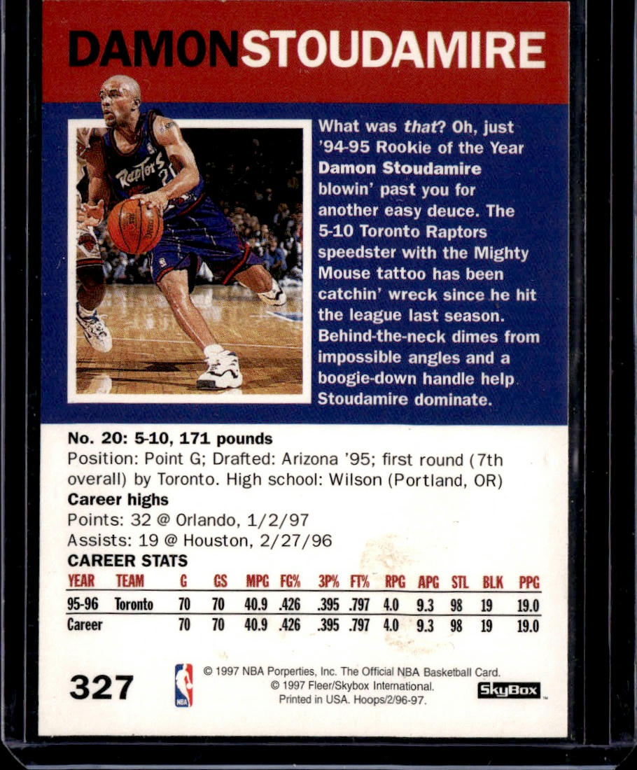 1996-97 Hoops Damon Stoudamire Toronto Raptors 00T
