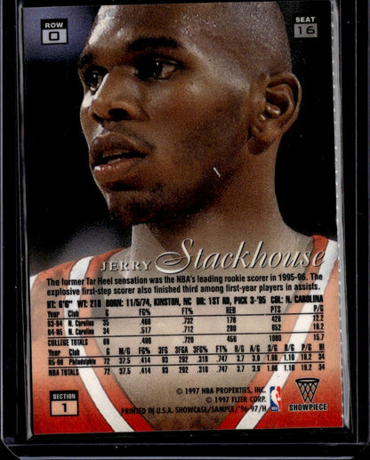 1996-97 Flair Showcase Jerry Stackhouse Flair Row 0 Philadelphia 76ers 00T