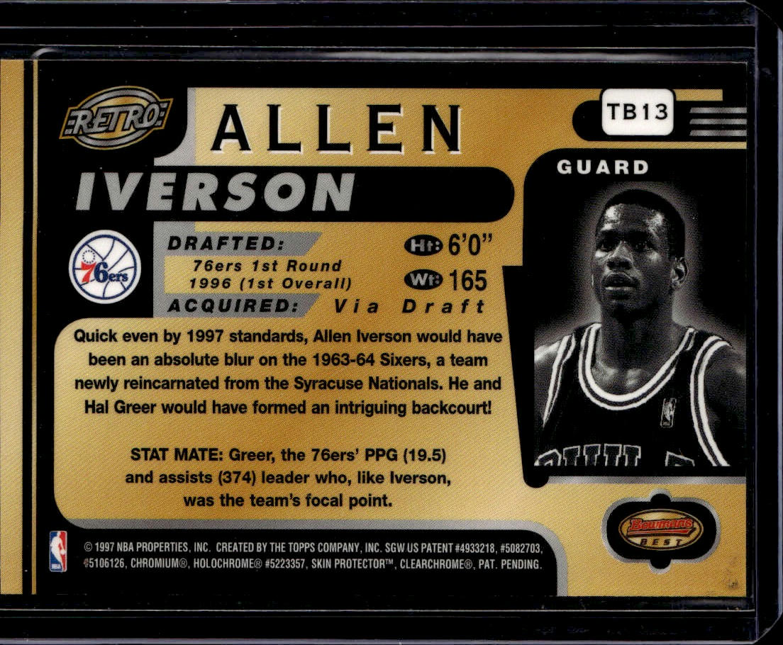 1996-97 Bowman's Best Allen Iverson Philadelphia 76ers 00T