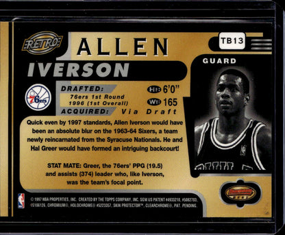1996-97 Bowman's Best Allen Iverson Philadelphia 76ers 00T